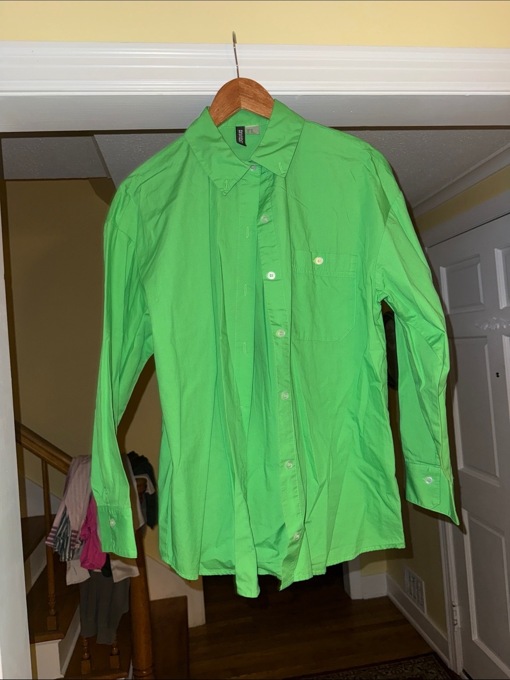 Divided Bright Green Women's Long-Sleeve Button-Down Shirt